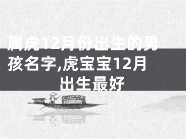 属虎12月份出生的男孩名字,虎宝宝12月出生最好