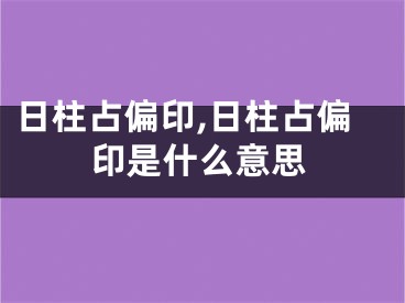 日柱占偏印,日柱占偏印是什么意思