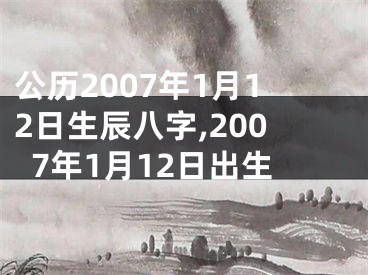 公历2007年1月12日生辰八字,2007年1月12日出生