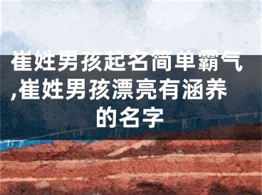 崔姓男孩起名简单霸气,崔姓男孩漂亮有涵养的名字