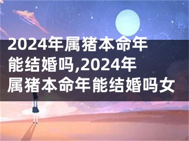 2024年属猪本命年能结婚吗,2024年属猪本命年能结婚吗女