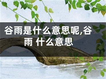 谷雨是什么意思呢,谷雨 什么意思