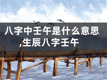 八字中壬午是什么意思,生辰八字壬午