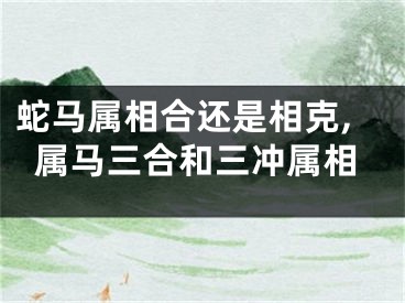 蛇马属相合还是相克,属马三合和三冲属相