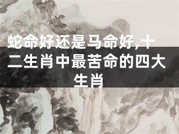 蛇命好还是马命好,十二生肖中最苦命的四大生肖