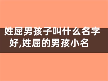 姓屈男孩子叫什么名字好,姓屈的男孩小名