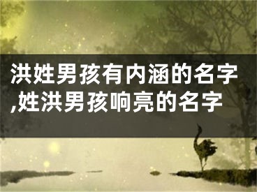 洪姓男孩有内涵的名字,姓洪男孩响亮的名字