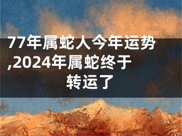 77年属蛇人今年运势,2024年属蛇终于转运了