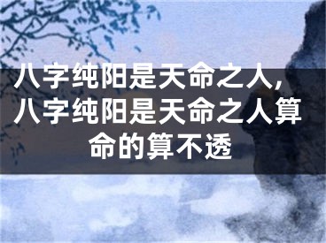 八字纯阳是天命之人,八字纯阳是天命之人算命的算不透