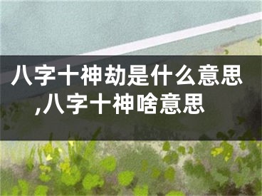 八字十神劫是什么意思,八字十神啥意思
