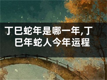 丁巳蛇年是哪一年,丁巳年蛇人今年运程