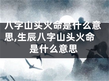 八字山头火命是什么意思,生辰八字山头火命是什么意思