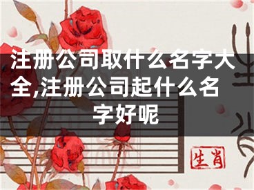 注册公司取什么名字大全,注册公司起什么名字好呢