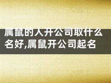 属鼠的人开公司取什么名好,属鼠开公司起名