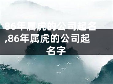 86年属虎的公司起名,86年属虎的公司起名字