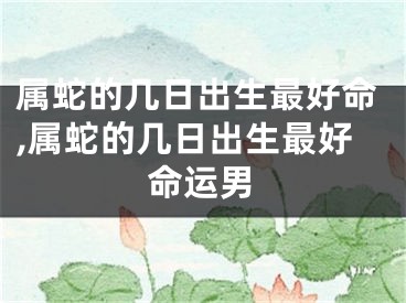 属蛇的几日出生最好命,属蛇的几日出生最好命运男