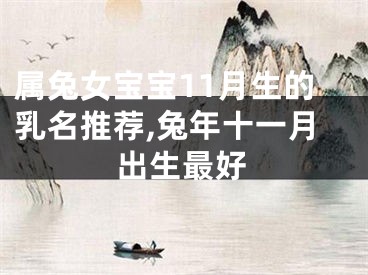 属兔女宝宝11月生的乳名推荐,兔年十一月出生最好