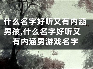 什么名字好听又有内涵男孩,什么名字好听又有内涵男游戏名字