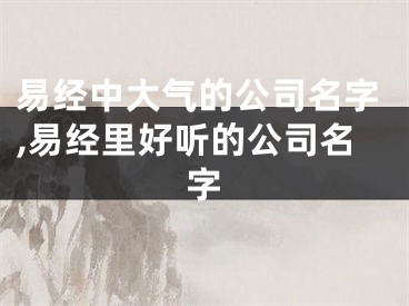 易经中大气的公司名字,易经里好听的公司名字