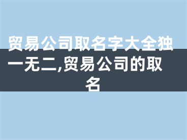 贸易公司取名字大全独一无二,贸易公司的取名