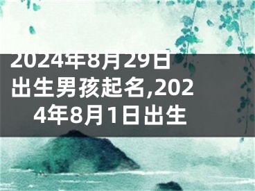 2024年8月29日出生男孩起名,2024年8月1日出生
