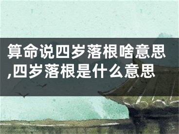 算命说四岁落根啥意思,四岁落根是什么意思