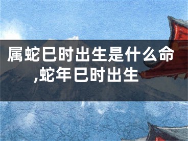 属蛇巳时出生是什么命,蛇年巳时出生