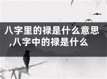 八字里的禄是什么意思,八字中的禄是什么