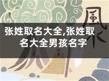 张姓取名大全,张姓取名大全男孩名字