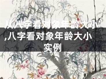 从八字看对象年龄大小,八字看对象年龄大小实例