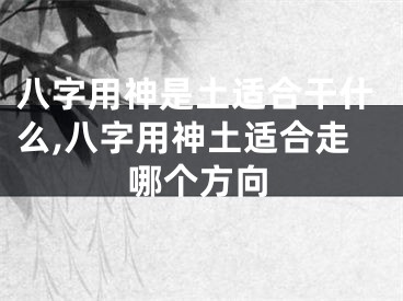 八字用神是土适合干什么,八字用神土适合走哪个方向