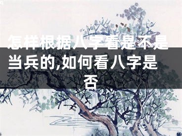 怎样根据八字看是不是当兵的,如何看八字是否