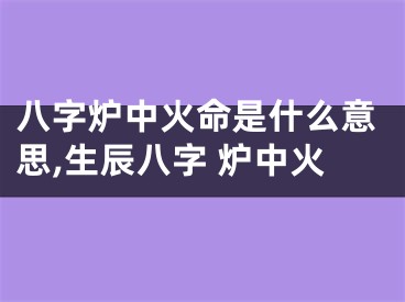 八字炉中火命是什么意思,生辰八字 炉中火