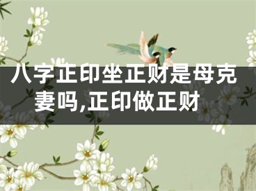 八字正印坐正财是母克妻吗,正印做正财