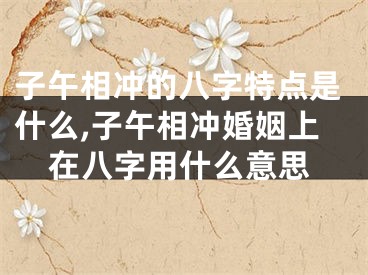 子午相冲的八字特点是什么,子午相冲婚姻上在八字用什么意思