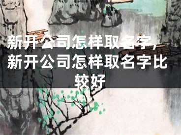 新开公司怎样取名字,新开公司怎样取名字比较好