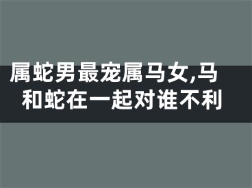属蛇男最宠属马女,马和蛇在一起对谁不利