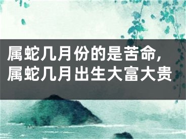 属蛇几月份的是苦命,属蛇几月出生大富大贵