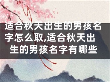 适合秋天出生的男孩名字怎么取,适合秋天出生的男孩名字有哪些