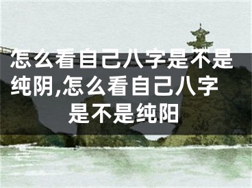 怎么看自己八字是不是纯阴,怎么看自己八字是不是纯阳