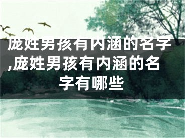 庞姓男孩有内涵的名字,庞姓男孩有内涵的名字有哪些