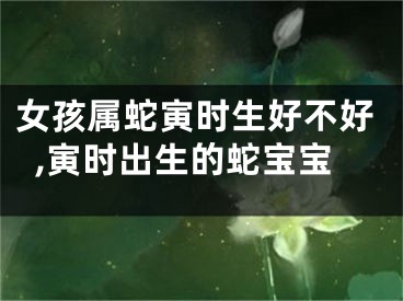 女孩属蛇寅时生好不好,寅时出生的蛇宝宝