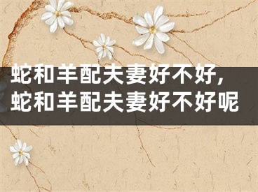 蛇和羊配夫妻好不好,蛇和羊配夫妻好不好呢