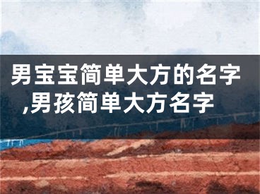 男宝宝简单大方的名字,男孩简单大方名字