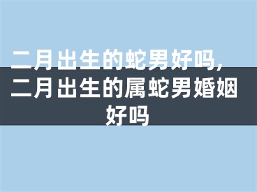 二月出生的蛇男好吗,二月出生的属蛇男婚姻好吗
