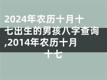 2024年农历十月十七出生的男孩八字查询,2014年农历十月十七