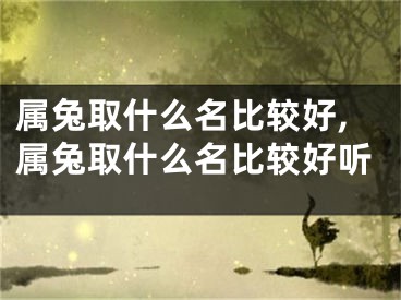 属兔取什么名比较好,属兔取什么名比较好听