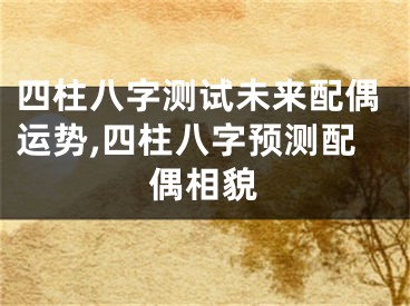 四柱八字测试未来配偶运势,四柱八字预测配偶相貌