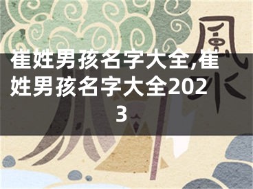 崔姓男孩名字大全,崔姓男孩名字大全2023