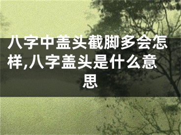 八字中盖头截脚多会怎样,八字盖头是什么意思